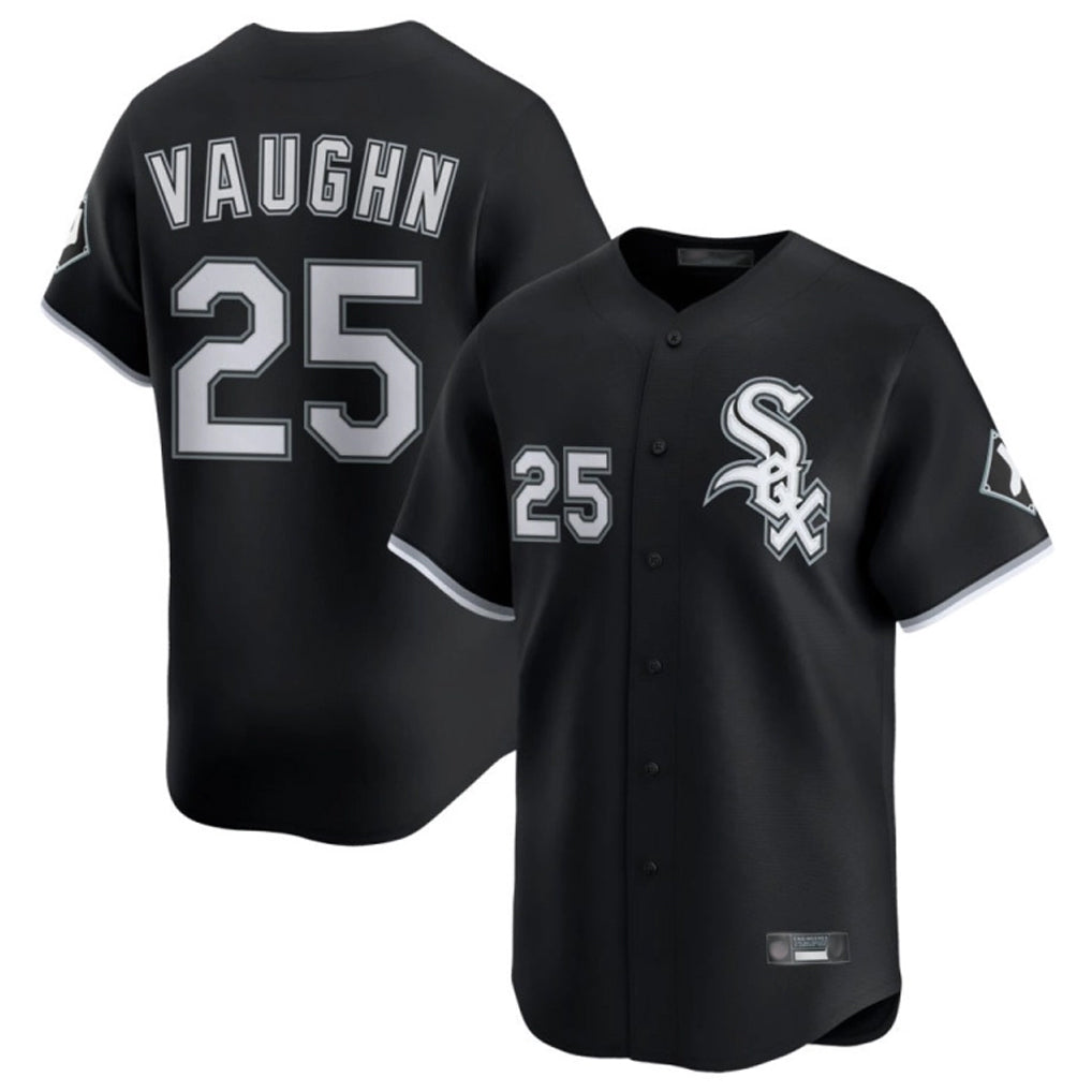 Punc C.White Sox #25 Andrew Vaughn Player Black Limited Home Stitched Jerseys
