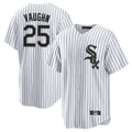 Punc C.White Sox #25 Andrew Vaughn Player White Stripe Home Game Stitched Jerseys