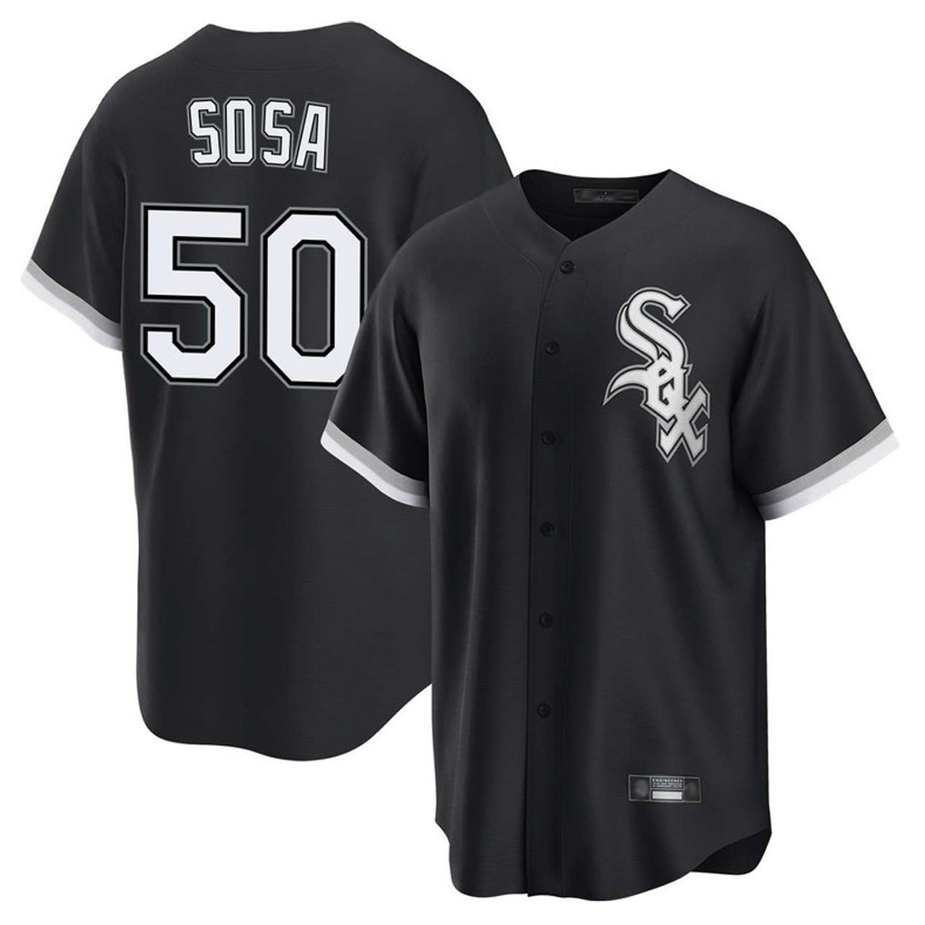 Punc C.White Sox #50 Lenyn Sosa Player Black Home Game Stitched Jerseys