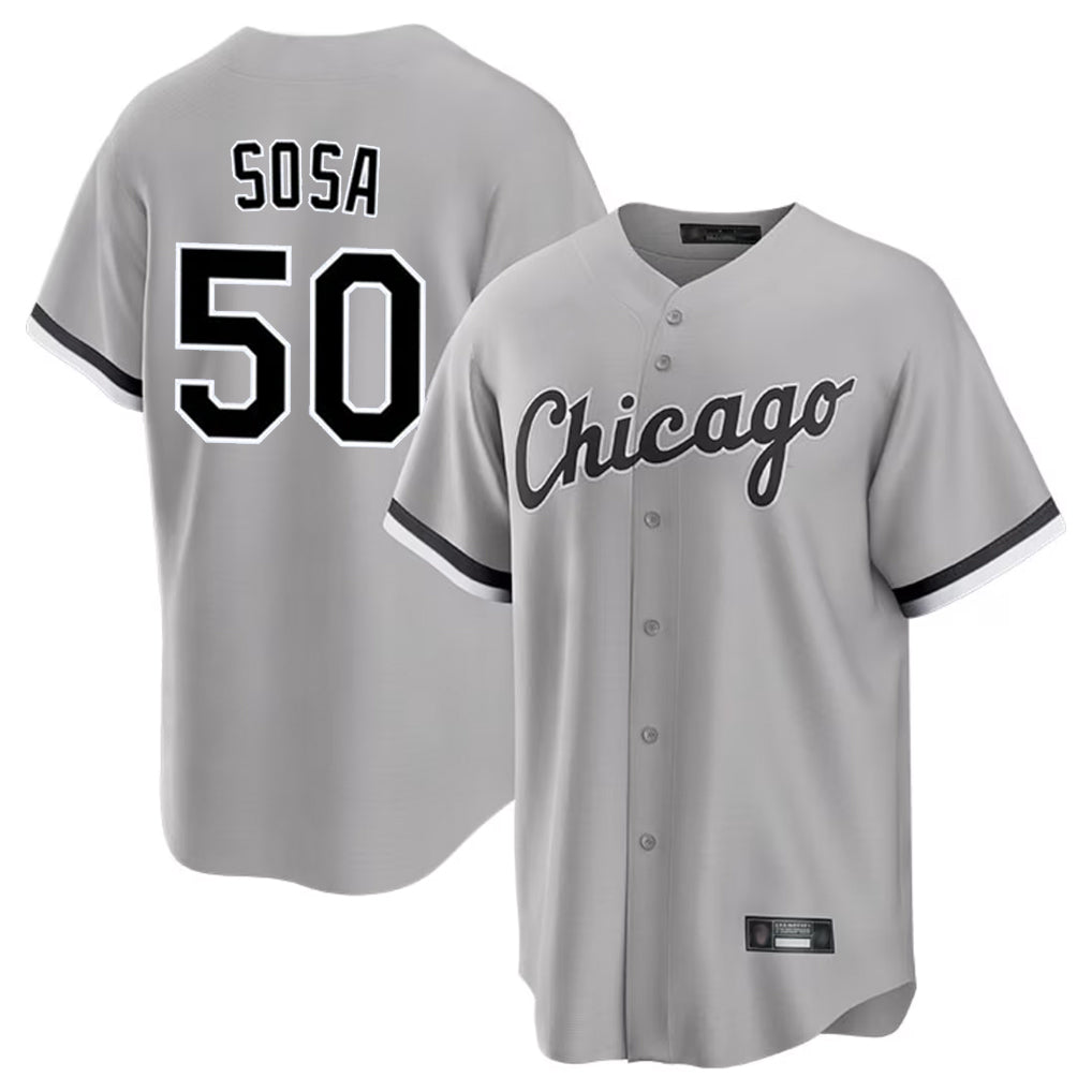 Punc C.White Sox #50 Lenyn Sosa Player Gray Home Game Stitched Jerseys