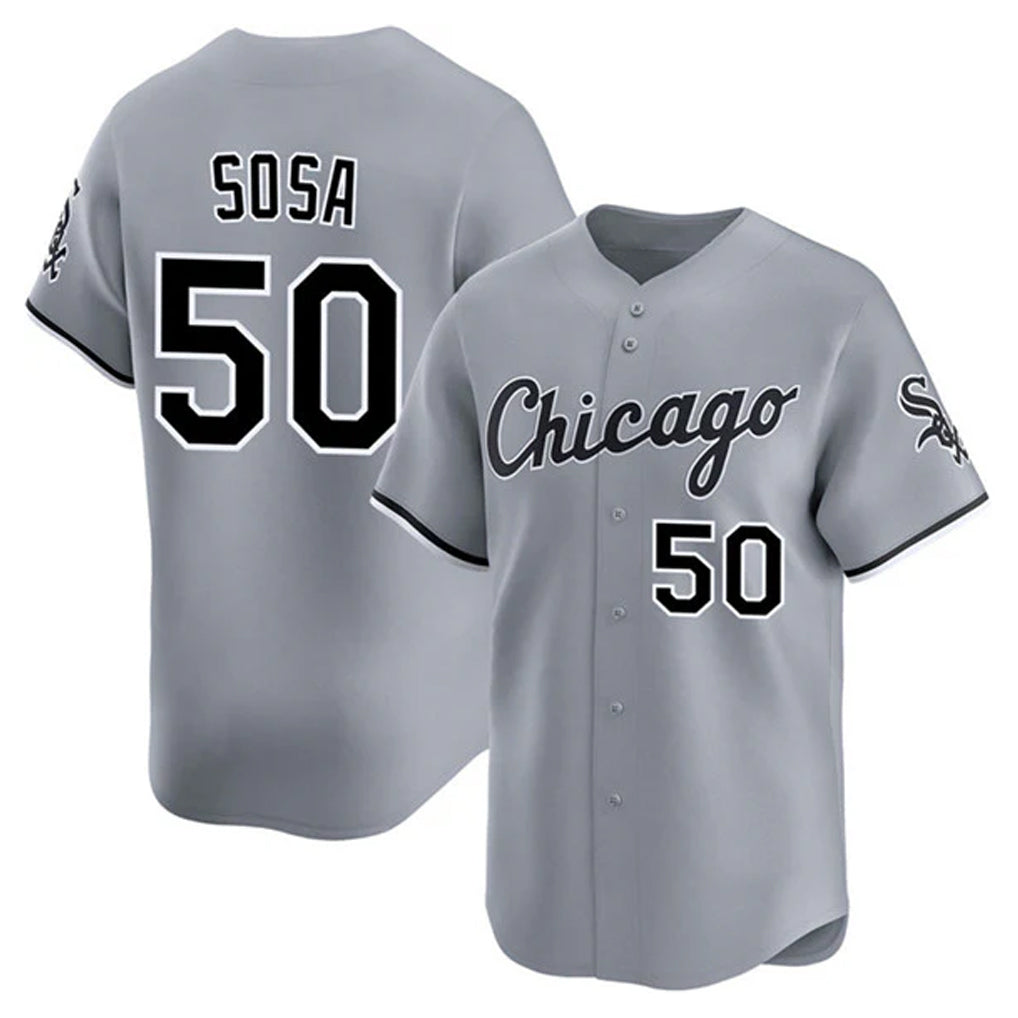 Punc C.White Sox #50 Lenyn Sosa Player Gray Road Limited Home Stitched Jerseys