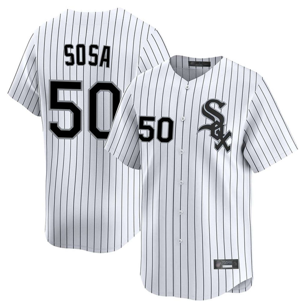 Punc C.White Sox #50 Lenyn Sosa Player White Stripe Limited Home Stitched Jerseys