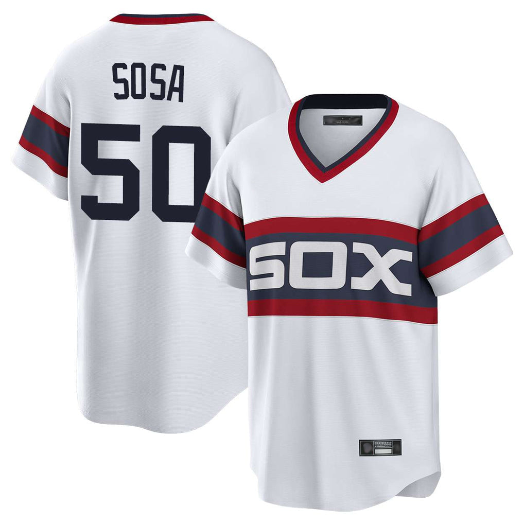 Punc C.White Sox #50 Lenyn Sosa Player White T-shirt Home Game Stitched Jerseys