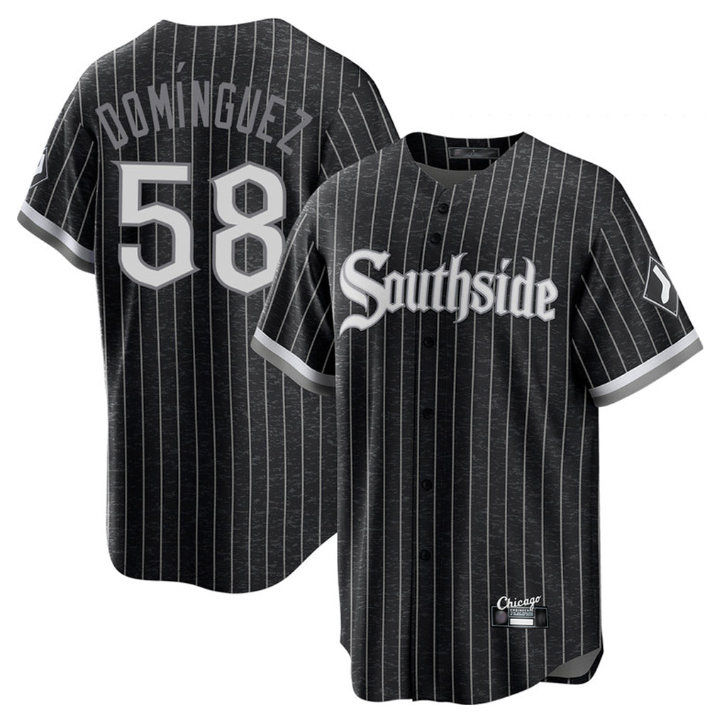 Punc C.White Sox #58 Seranthony Dom¨ªnguez Player Black City Connect Home Game Stitched Jerseys