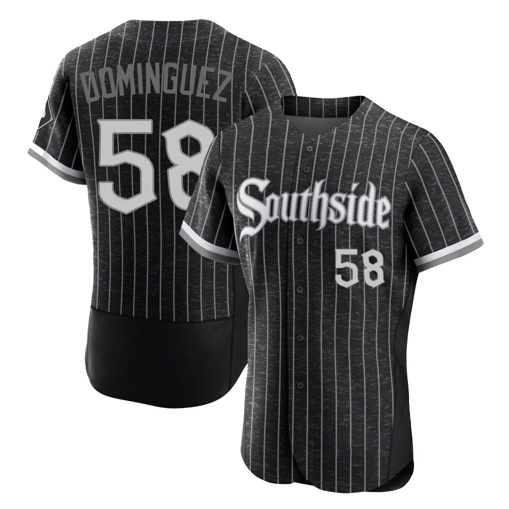 Punc C.White Sox #58 Seranthony Dom¨ªnguez Player Black City Connect Limited Elite Home Stitched Jerseys