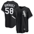 Punc C.White Sox #58 Seranthony Dom¨ªnguez Player Black Home Game Stitched Jerseys