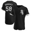 Punc C.White Sox #58 Seranthony Dom¨ªnguez Player Black Limited Elite Home Stitched Jerseys