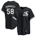Punc C.White Sox #58 Seranthony Dom¨ªnguez Player Black Spring Training Game Stitched Jerseys
