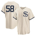 Punc C.White Sox #58 Seranthony Dom¨ªnguez Player Cream Field of Dreams Home Game Stitched Jerseys