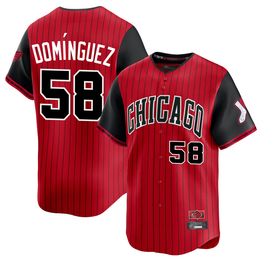 Punc C.White Sox #58 Seranthony Dom¨ªnguez Player Red City Connect Limited Home Stitched Jerseys