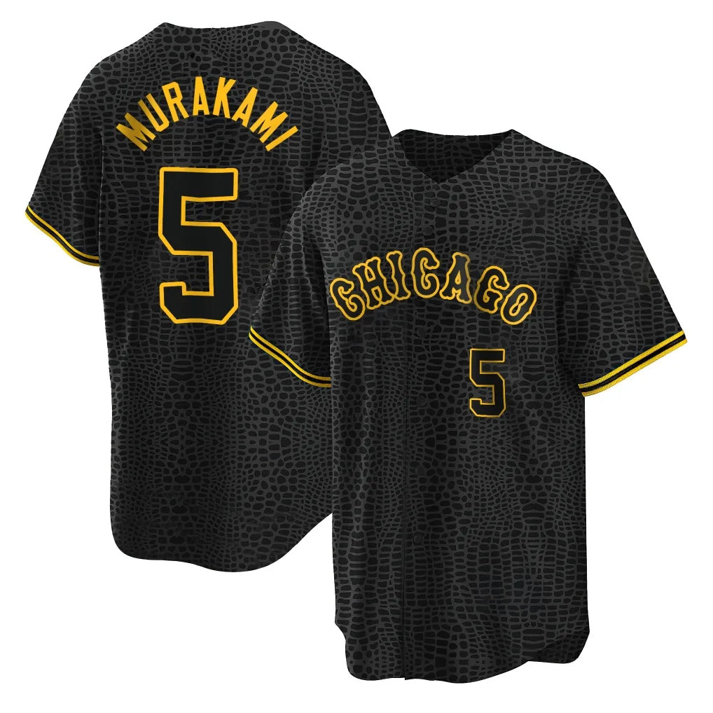 Punc C.White Sox #5 Munetaka Murakami Player Black Snake Skin City Home Game Stitched Jerseys