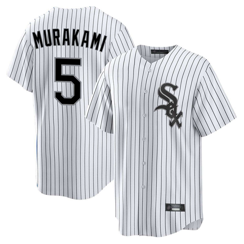 Punc C.White Sox #5 Munetaka Murakami Player White Stripe Home Game Stitched Jerseys