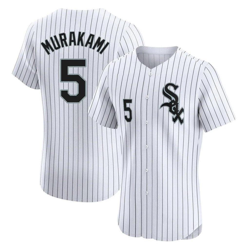 Punc C.White Sox #5 Munetaka Murakami Player White Stripe Limited Elite Home Stitched Jerseys