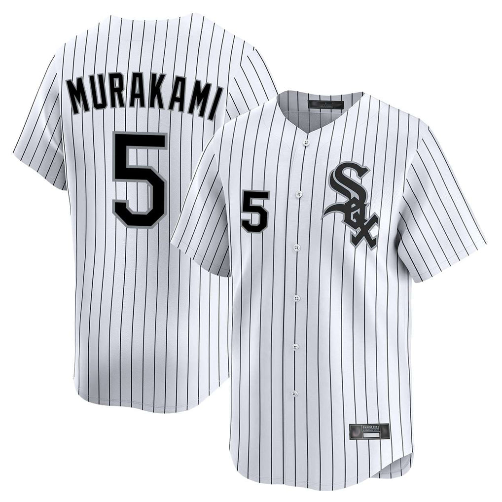 Punc C.White Sox #5 Munetaka Murakami Player White Stripe Limited Home Stitched Jerseys