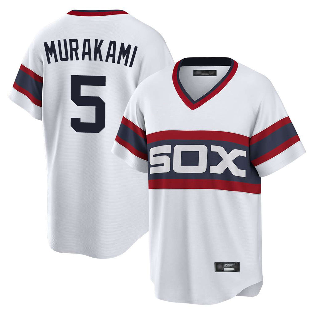 Punc C.White Sox #5 Munetaka Murakami Player White T-shirt Home Game Stitched Jerseys