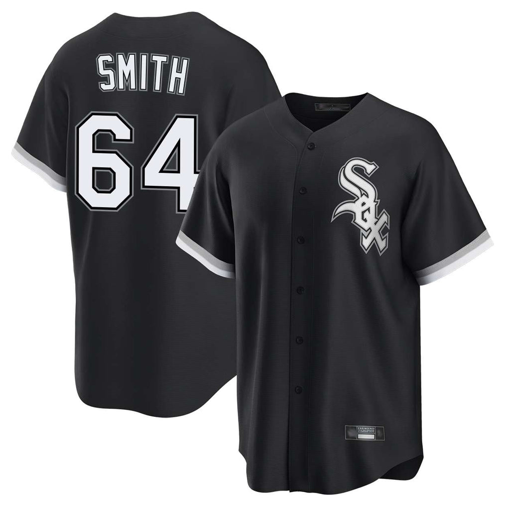 Punc C.White Sox #64 Shane Smith Player Black Home Game Stitched Jerseys