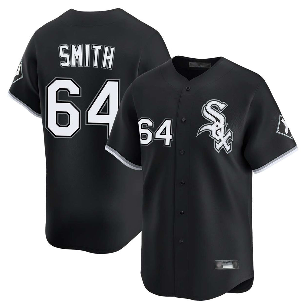 Punc C.White Sox #64 Shane Smith Player Black Limited Home Stitched Jerseys