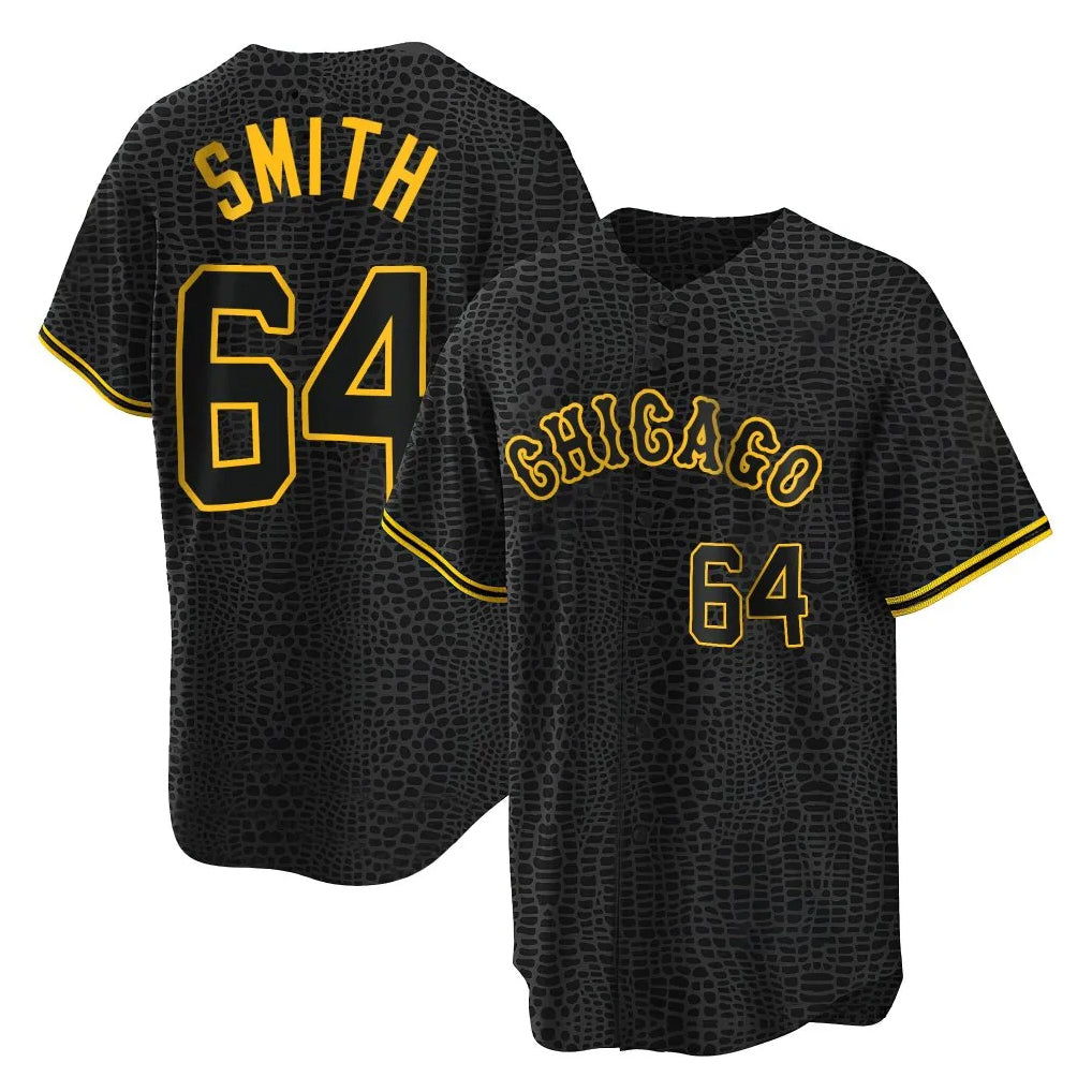 Punc C.White Sox #64 Shane Smith Player Black Snake Skin City Home Game Stitched Jerseys