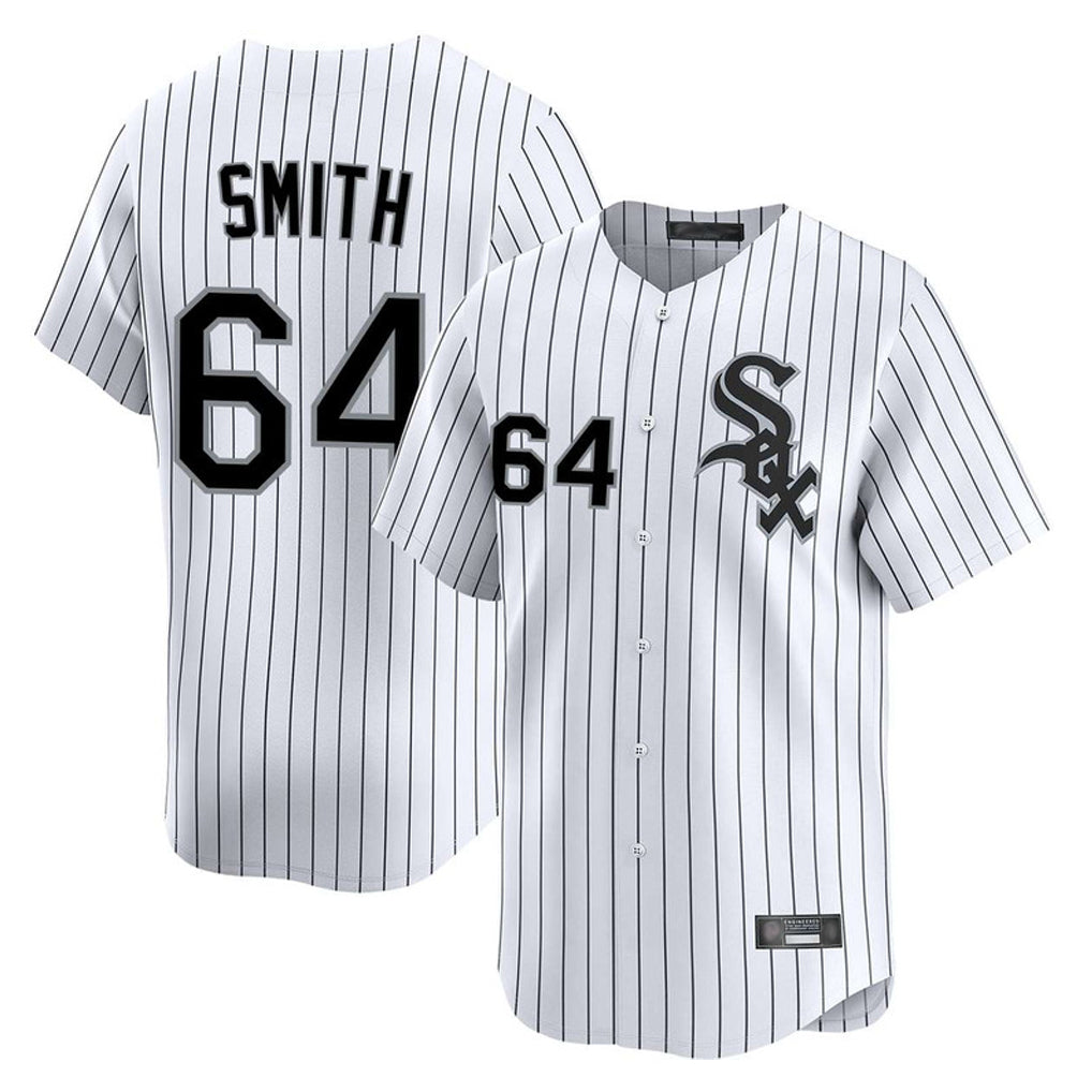 Punc C.White Sox #64 Shane Smith Player White Stripe Limited Home Stitched Jerseys