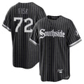Punc C.White Sox #72 Carlton Fisk Player Black City Connect Home Game Stitched Jerseys