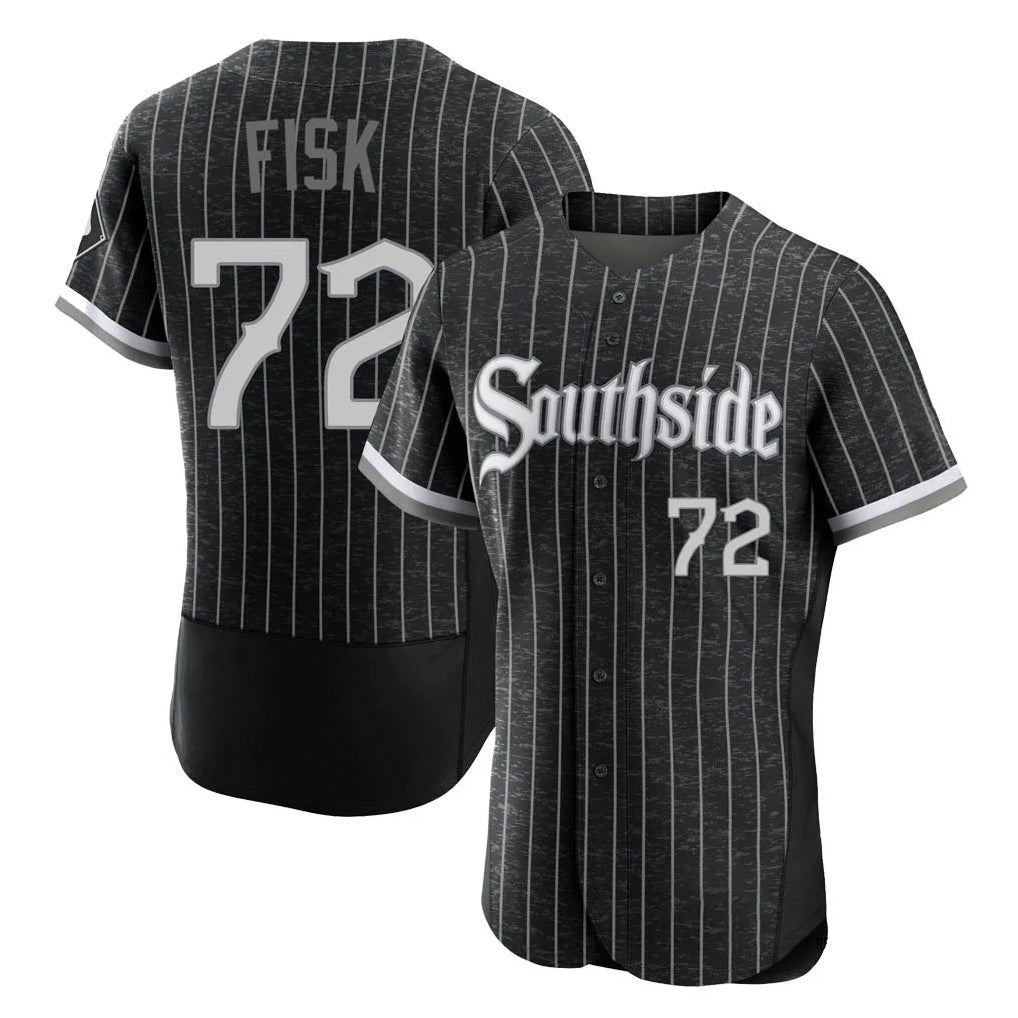 Punc C.White Sox #72 Carlton Fisk Player Black City Connect Limited Elite Home Stitched Jerseys
