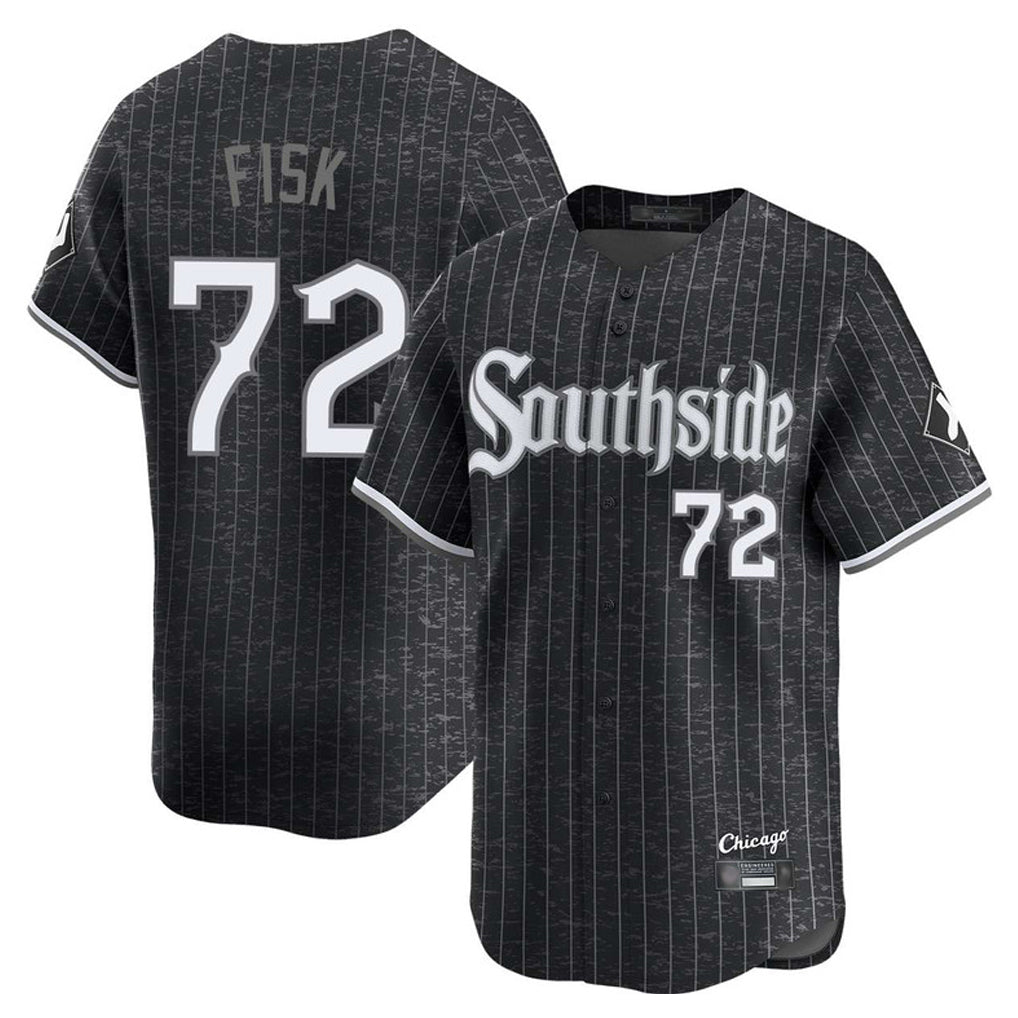 Punc C.White Sox #72 Carlton Fisk Player Black City Connect Limited Home Stitched Jerseys