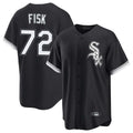 Punc C.White Sox #72 Carlton Fisk Player Black Home Game Stitched Jerseys