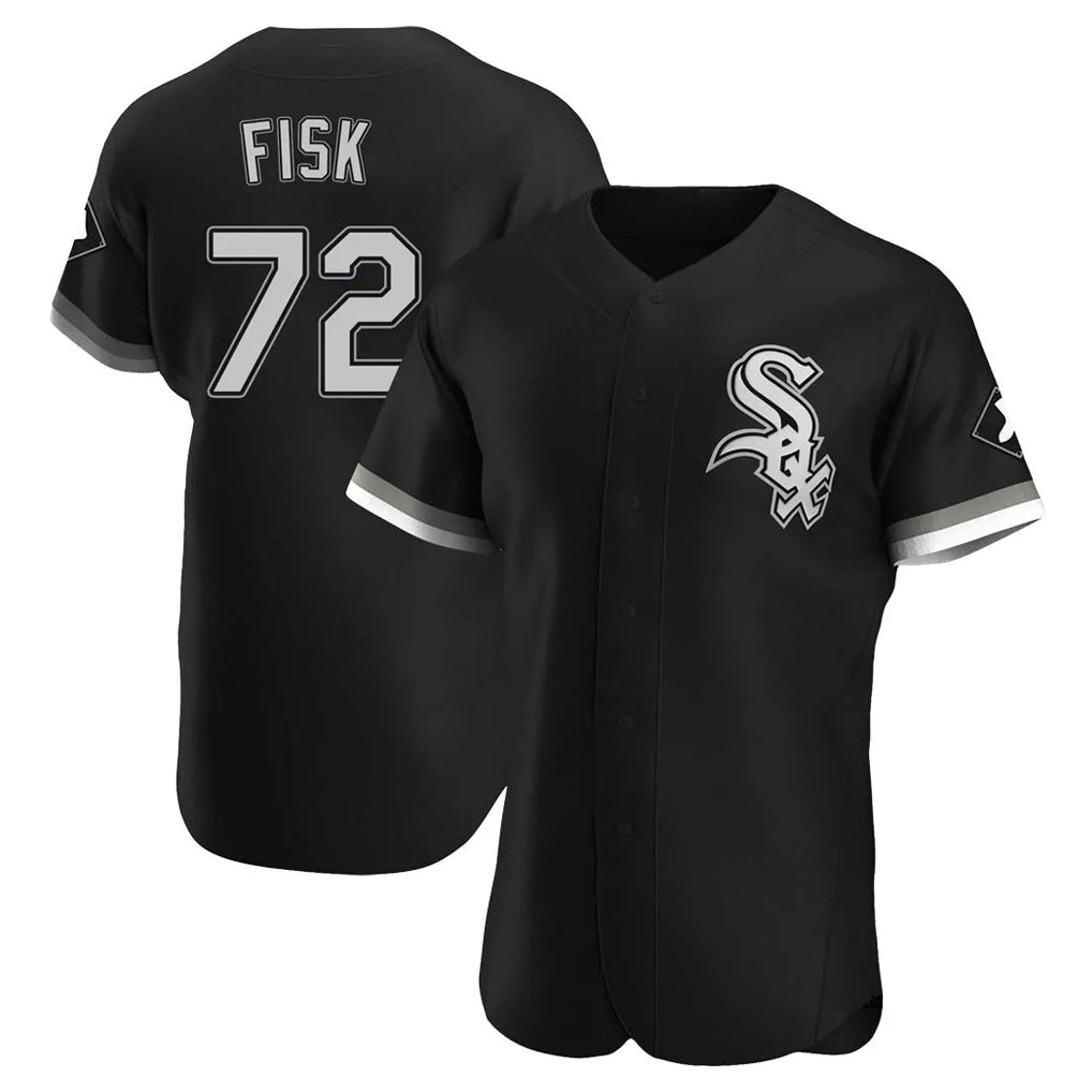 Punc C.White Sox #72 Carlton Fisk Player Black Limited Elite Home Stitched Jerseys