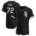 Punc C.White Sox #72 Carlton Fisk Player Black Limited Elite Home Stitched Jerseys
