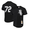 Punc C.White Sox #72 Carlton Fisk Player Black Mitchell & Ness Cooperstown Collection Mesh Game Stitched Jerseys