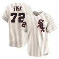 Punc C.White Sox #72 Carlton Fisk Player Cream Cooperstown Collection Limited Home Stitched Jerseys