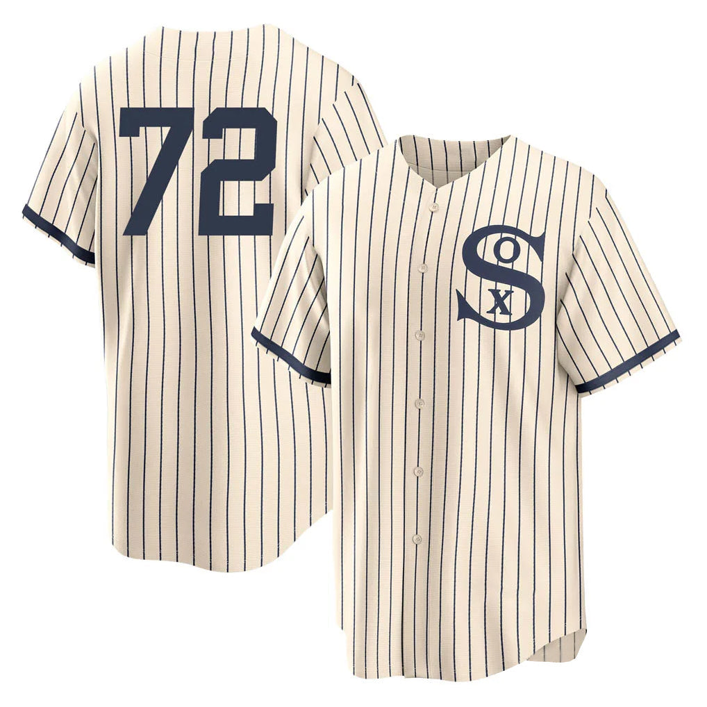 Punc C.White Sox #72 Carlton Fisk Player Cream Field of Dreams Home Game Stitched Jerseys