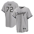 Punc C.White Sox #72 Carlton Fisk Player Gray Home Game Stitched Jerseys