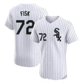 Punc C.White Sox #72 Carlton Fisk Player White Stripe Limited Elite Home Stitched Jerseys