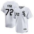 Punc C.White Sox #72 Carlton Fisk Player White Stripe Limited Home Stitched Jerseys