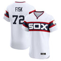 Punc C.White Sox #72 Carlton Fisk Player White T-shirt Limited Elite Home Stitched Jerseys