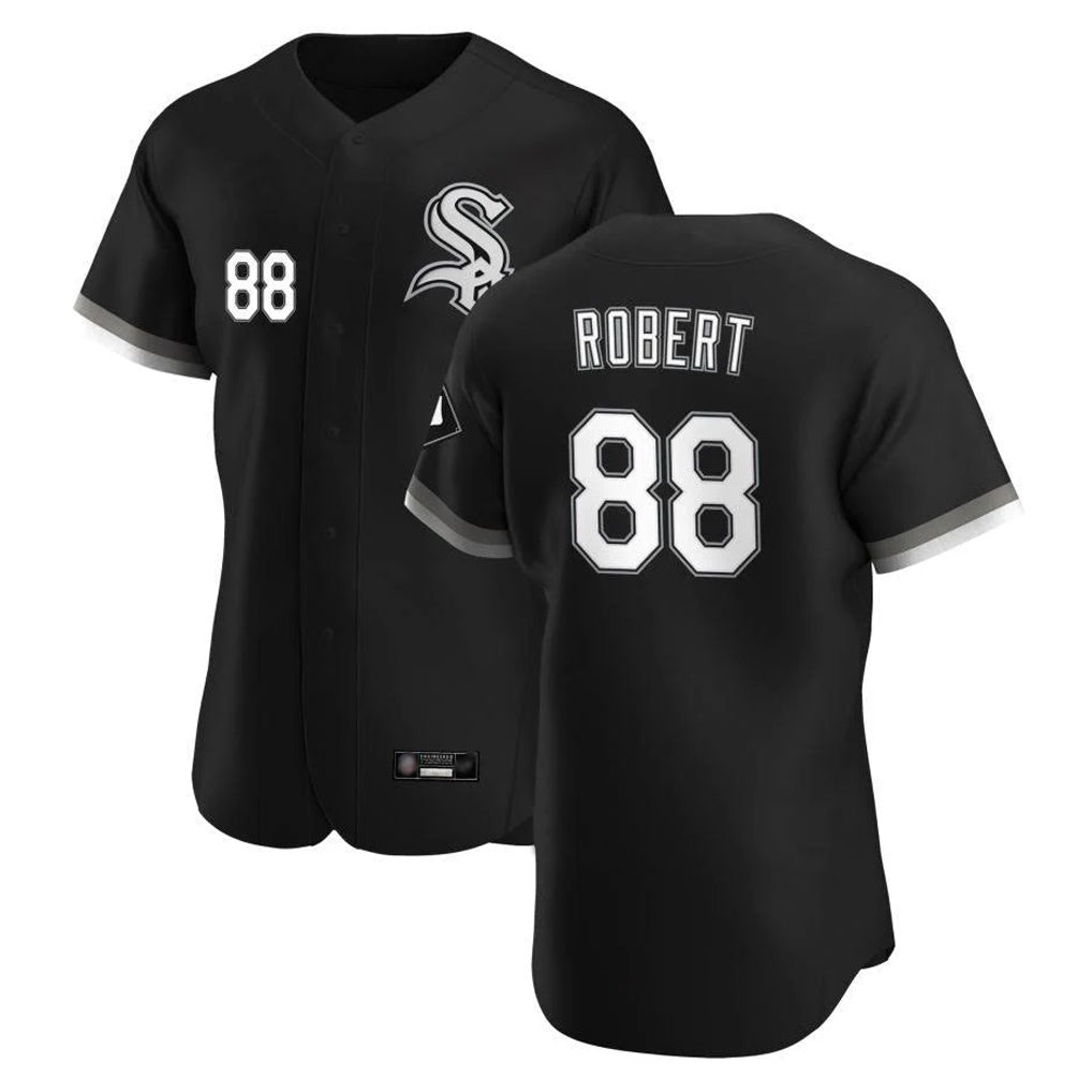 Punc C.White Sox #88 Luis Robert Jr Player Black Limited Elite Home Stitched Jerseys