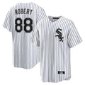 Punc C.White Sox #88 Luis Robert Jr Player White Stripe Home Game Stitched Jerseys