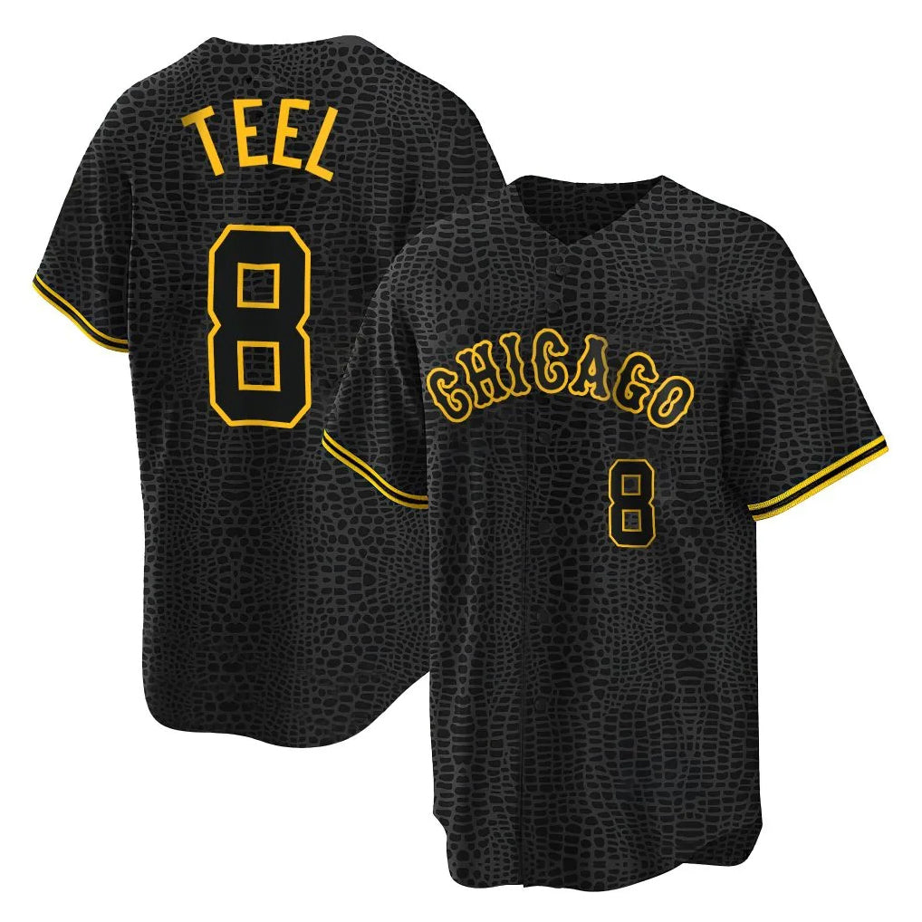 Punc C.White Sox #8 Kyle Teel Player Black Snake Skin City Home Game Stitched Jerseys