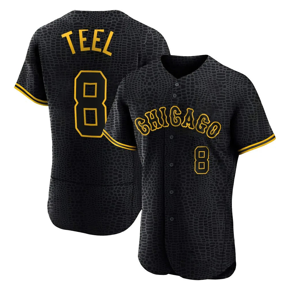 Punc C.White Sox #8 Kyle Teel Player Black Snake Skin City Limited Elite Home Stitched Jerseys