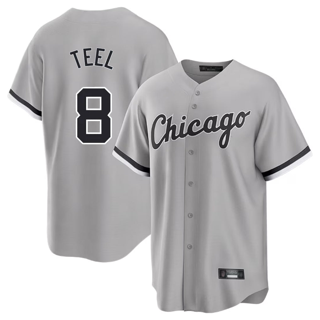 Punc C.White Sox #8 Kyle Teel Player Gray Home Game Stitched Jerseys