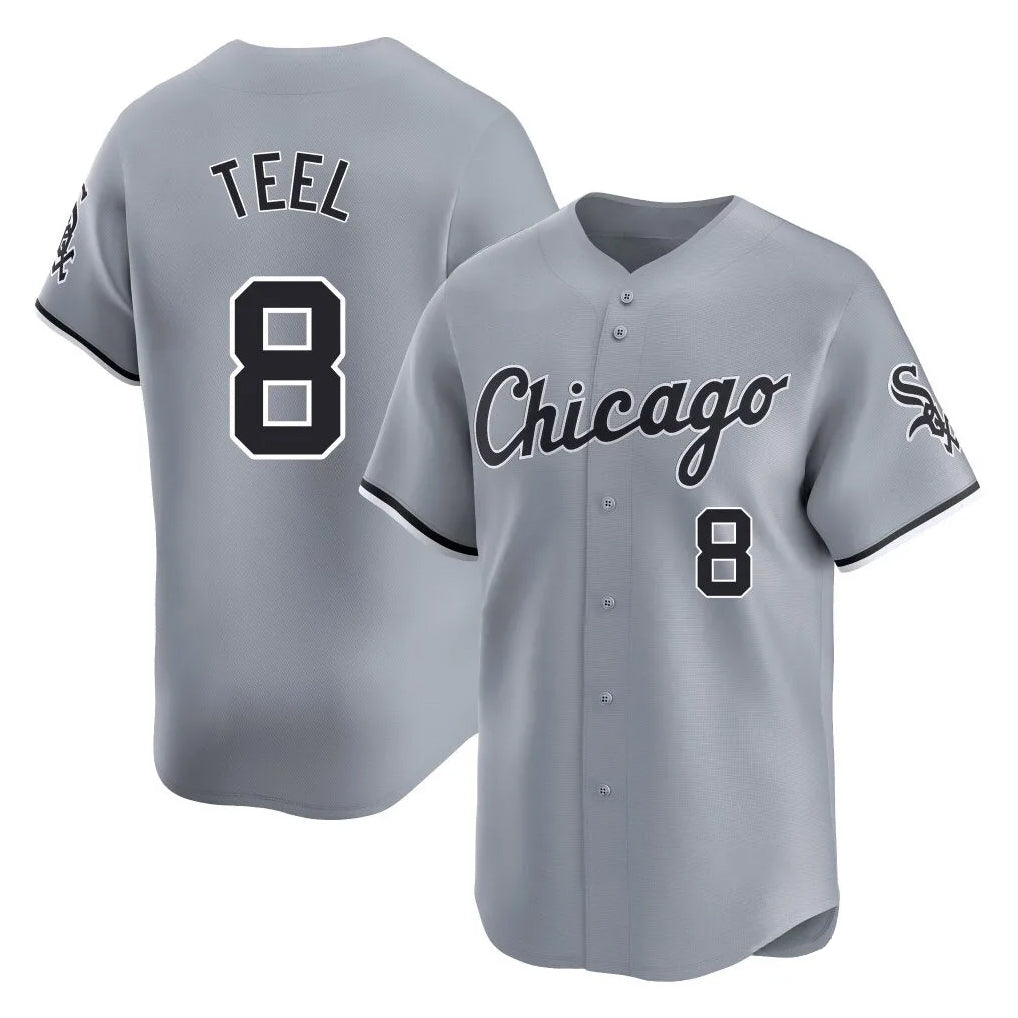 Punc C.White Sox #8 Kyle Teel Player Gray Road Limited Home Stitched Jerseys