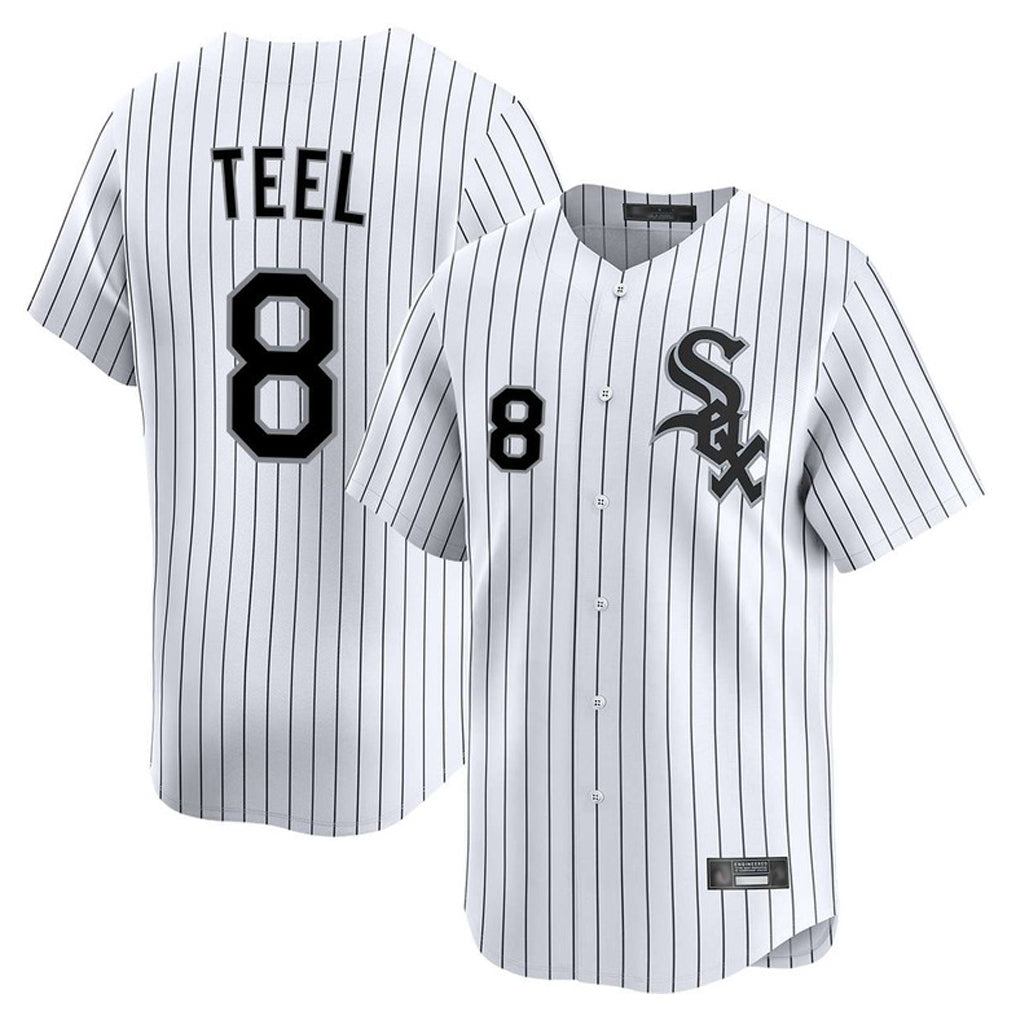 Punc C.White Sox #8 Kyle Teel Player White Stripe Limited Home Stitched Jerseys