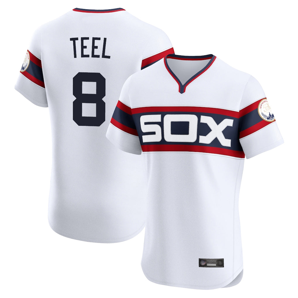 Punc C.White Sox #8 Kyle Teel Player White T-shirt Limited Elite Home Stitched Jerseys