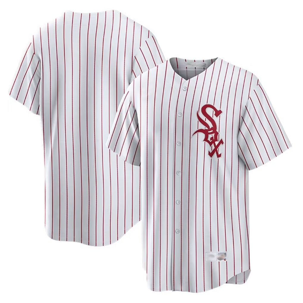 Punc C.White Sox ## White Sox Blank Player Red Stripe White Home Game Stitched Jerseys