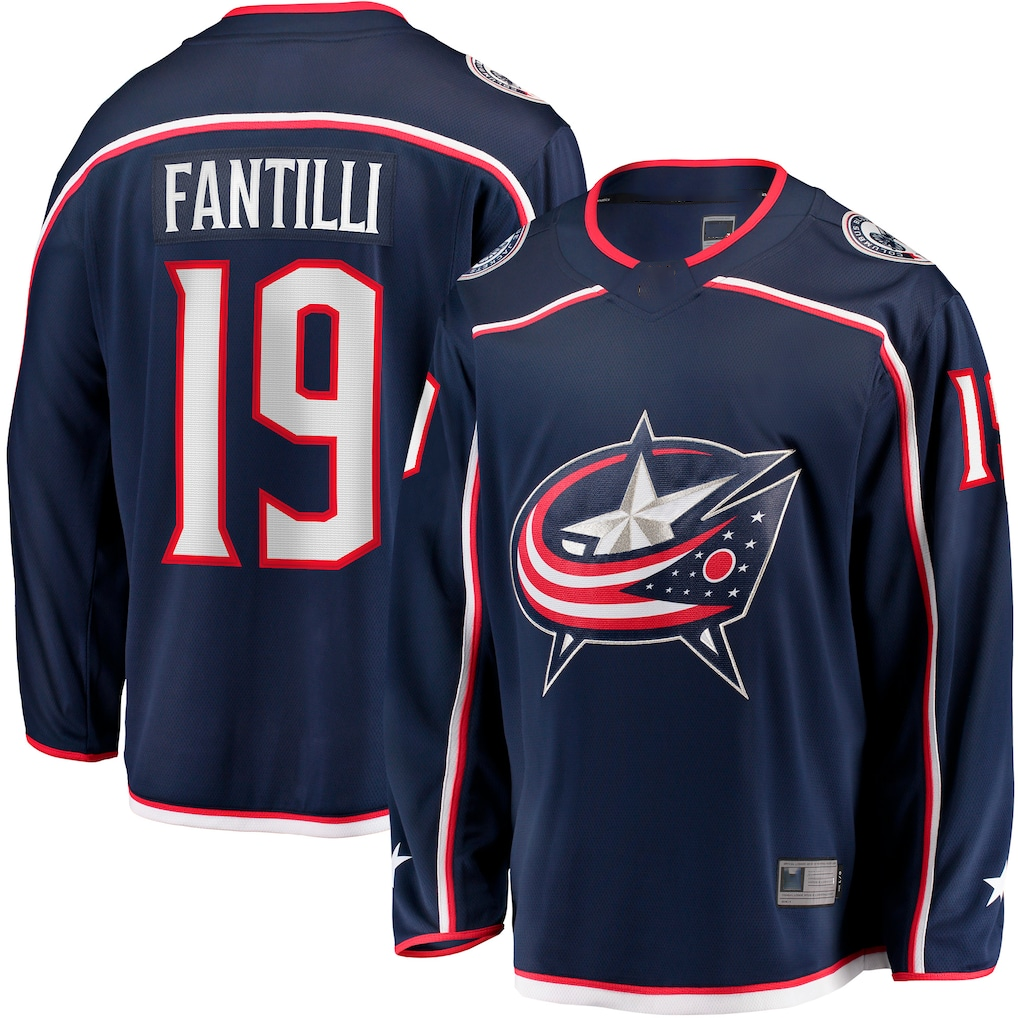Punc CB.Jackets #19 Adam Fantilli Navy Home Premier Breakaway Player Jersey