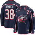 Punc CB.Jackets #34 Cole Sillinger Navy Home Breakaway Player Jersey