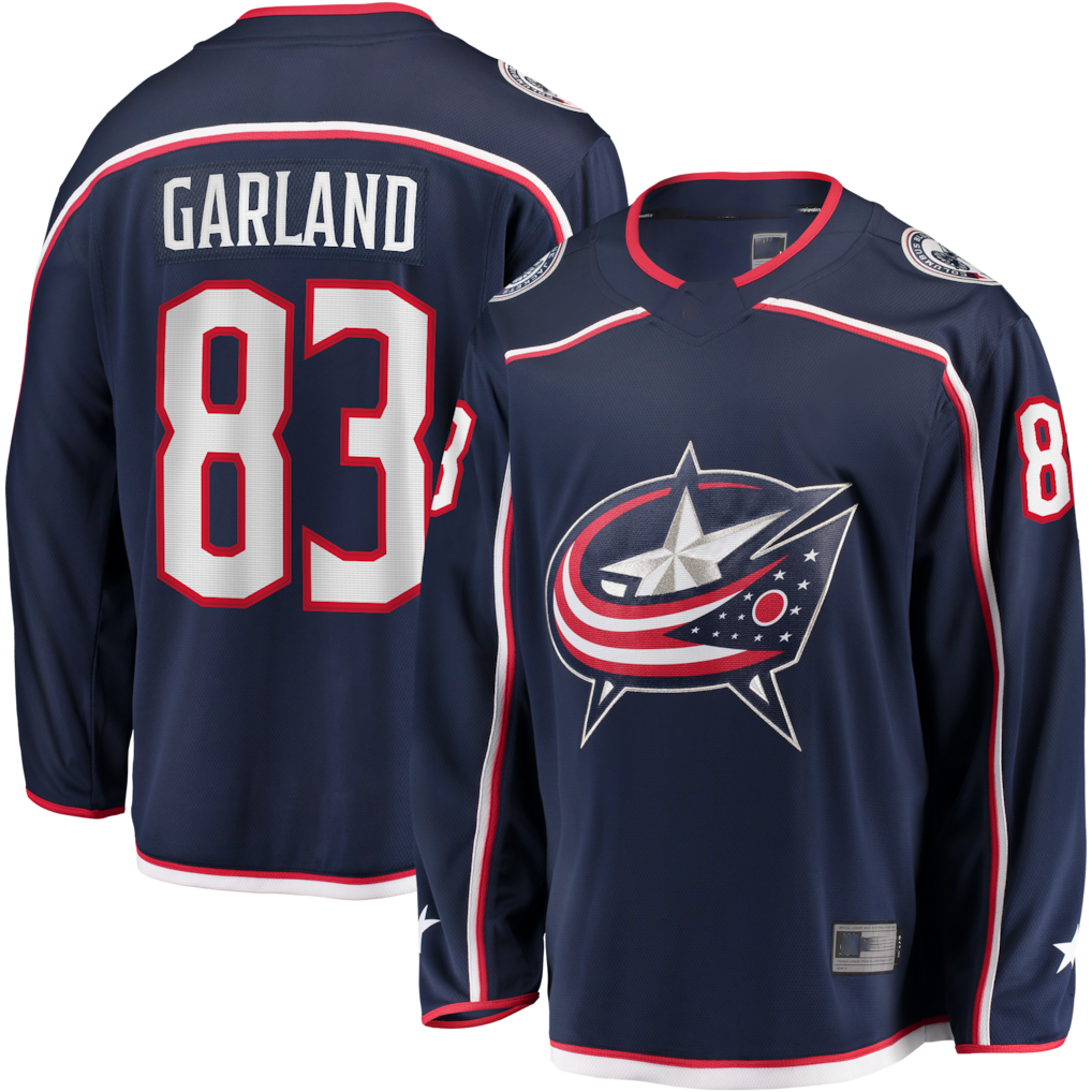 Punc CB.Jackets #83 Conor Garland Navy Home Breakaway Jersey