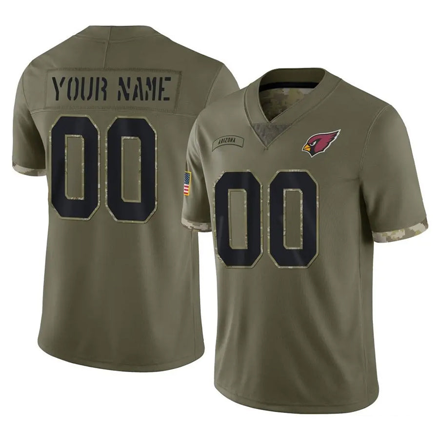 Punc Custom A.Cardinals Olive Salute To Service Limited Game Stitched Jerseys
