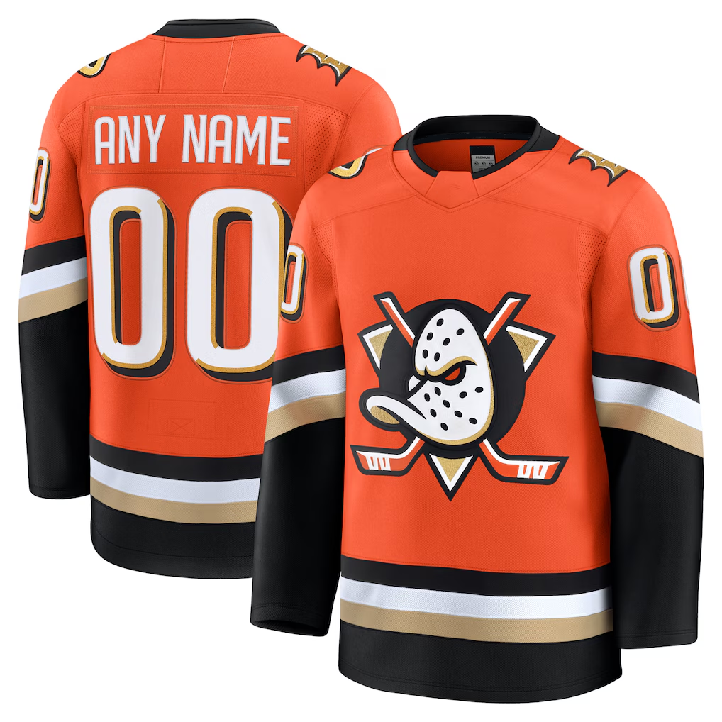Punc Custom A.Ducks Orange Home Authentic Pro Jerseys